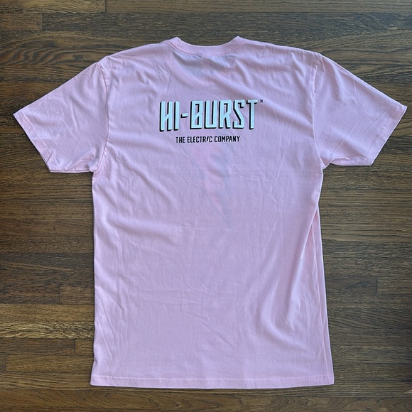 Unisex Pink Cotton Graphic Short Sleeve T-Shirt - Picture 3 of 3